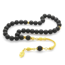 Load image into Gallery viewer, 925 Carat Silver Tassel Round Cut Onyx Natural Stone Prayer Beads