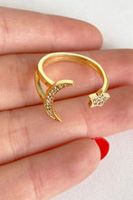 Load image into Gallery viewer, Women's Moon And Star Figure Gold Adjustable Ring