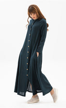 Load image into Gallery viewer, عباية بترولي بأزرار نسائية