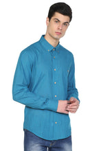 Load image into Gallery viewer, Men's Petrol Green Gauze Slim Fit Shirt