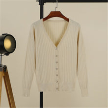 Load image into Gallery viewer, 2019 Autumn New Women Knitted Cardigan Fashion V-Neck Long Sleeve Solid Cardigan Sweater Single Button Casual Knit Coat PZ624