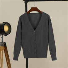 Load image into Gallery viewer, 2019 Autumn New Women Knitted Cardigan Fashion V-Neck Long Sleeve Solid Cardigan Sweater Single Button Casual Knit Coat PZ624