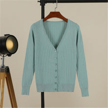 Load image into Gallery viewer, 2019 Autumn New Women Knitted Cardigan Fashion V-Neck Long Sleeve Solid Cardigan Sweater Single Button Casual Knit Coat PZ624