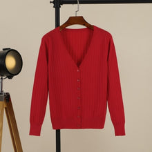 Load image into Gallery viewer, 2019 Autumn New Women Knitted Cardigan Fashion V-Neck Long Sleeve Solid Cardigan Sweater Single Button Casual Knit Coat PZ624
