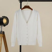 Load image into Gallery viewer, 2019 Autumn New Women Knitted Cardigan Fashion V-Neck Long Sleeve Solid Cardigan Sweater Single Button Casual Knit Coat PZ624