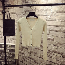 Load image into Gallery viewer, Korean Fashion Spring Newly Patchwork Sweaters Women Cardigans 2020 Slim Ladies Knitted Sweater Long Sleeve Buttons Sweater 1540