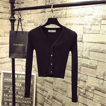 Load image into Gallery viewer, Korean Fashion Spring Newly Patchwork Sweaters Women Cardigans 2020 Slim Ladies Knitted Sweater Long Sleeve Buttons Sweater 1540