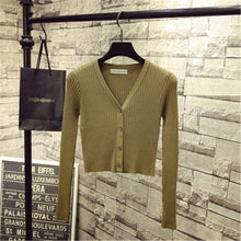 Load image into Gallery viewer, Korean Fashion Spring Newly Patchwork Sweaters Women Cardigans 2020 Slim Ladies Knitted Sweater Long Sleeve Buttons Sweater 1540