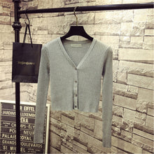 Load image into Gallery viewer, Korean Fashion Spring Newly Patchwork Sweaters Women Cardigans 2020 Slim Ladies Knitted Sweater Long Sleeve Buttons Sweater 1540