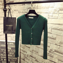 Load image into Gallery viewer, Korean Fashion Spring Newly Patchwork Sweaters Women Cardigans 2020 Slim Ladies Knitted Sweater Long Sleeve Buttons Sweater 1540