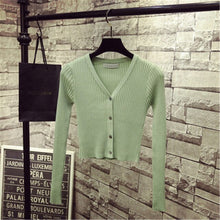 Load image into Gallery viewer, Korean Fashion Spring Newly Patchwork Sweaters Women Cardigans 2020 Slim Ladies Knitted Sweater Long Sleeve Buttons Sweater 1540