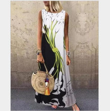 Load image into Gallery viewer, Sundress Women Summer Dress 2020 Printing Sexy Dress Midi Plus Size Casual Linen Loose Sleeveless printed Long Maxi Dress