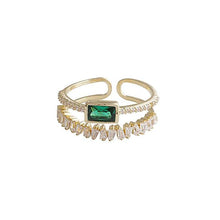 Load image into Gallery viewer, 2020 Korea's New Retro Green Double-layer Ring Fashion Simple Versatile Open Ring Elegant Ladies' Jewelry