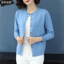 Load image into Gallery viewer, New Spring 2020 Women Knitted Cardigan Sweater Casual Single Breasted Coat Female Thin Knitted Jacket Elegant Pink Yellow