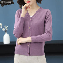 Load image into Gallery viewer, New Spring 2020 Women Knitted Cardigan Sweater Casual Single Breasted Coat Female Thin Knitted Jacket Elegant Pink Yellow