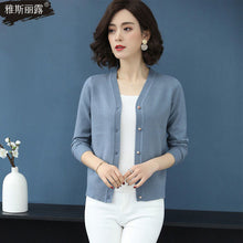 Load image into Gallery viewer, New Spring 2020 Women Knitted Cardigan Sweater Casual Single Breasted Coat Female Thin Knitted Jacket Elegant Pink Yellow