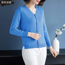 Load image into Gallery viewer, New Spring 2020 Women Knitted Cardigan Sweater Casual Single Breasted Coat Female Thin Knitted Jacket Elegant Pink Yellow