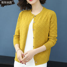 Load image into Gallery viewer, New Spring 2020 Women Knitted Cardigan Sweater Casual Single Breasted Coat Female Thin Knitted Jacket Elegant Pink Yellow