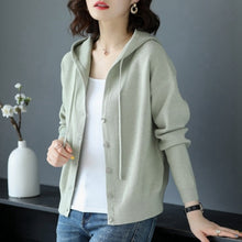 Load image into Gallery viewer, New arrrival Spring and Autumn style Soft plus size long-sleeve knitted outerwear hooded cardigan sweater women coats