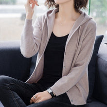 Load image into Gallery viewer, New arrrival Spring and Autumn style Soft plus size long-sleeve knitted outerwear hooded cardigan sweater women coats