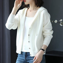 Load image into Gallery viewer, New arrrival Spring and Autumn style Soft plus size long-sleeve knitted outerwear hooded cardigan sweater women coats