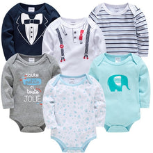 Load image into Gallery viewer, Kavkas Baby Boys Girls Bodysuit 6 PCS 3 PCS Long Sleeve 100% Cotton Baby Clothes 0-12 months Newborn body bebe Jumpsuit Clothing