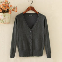 Load image into Gallery viewer, AYUNSUE Women's Cardigan Knitted Sweater Long Sleeve Crochet Female Cardigan With Buttons Short Sweater Women Cardigans WXF246
