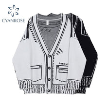 Load image into Gallery viewer, Cardigan Sweater Women's Autumn And Winter Single Breasted Long Sleeve V neck Knitted Jacket Coat Fashion Oversized Sweater Tops