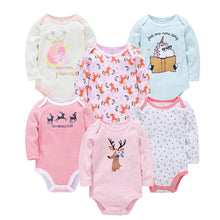 Load image into Gallery viewer, Kavkas Baby Boys Girls Bodysuit 6 PCS 3 PCS Long Sleeve 100% Cotton Baby Clothes 0-12 months Newborn body bebe Jumpsuit Clothing