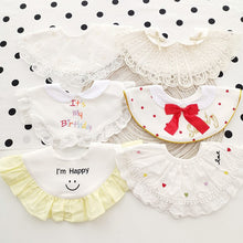 Load image into Gallery viewer, Ins Korean Baby Bib Princess Style Sweet Lace Fake Collar Thickened Cotton Bibs Soliva Towel Spit Cloths Children Products