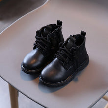 Load image into Gallery viewer, 2021 Autumn Winter Children Boots Boys Girls Martin Boots Toddler Fashion Leather Shoes Windproof Soft Bottom Kids Snow Boots