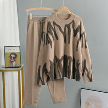 Load image into Gallery viewer, GIGOGOU Tie Dye Winter Knit Two Piece Set Women Harem Pant Suits Oversized Loose Sweaters Jogging Knitted Tracksuit Outfits