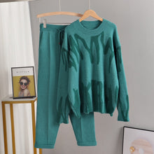 Load image into Gallery viewer, GIGOGOU Tie Dye Winter Knit Two Piece Set Women Harem Pant Suits Oversized Loose Sweaters Jogging Knitted Tracksuit Outfits