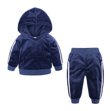 Load image into Gallery viewer, 1-6 Years Children Clothing Girl Outfit Warm Velvet Hooded Long Sleeve Tops+Pants For Spring Autumn