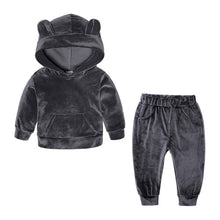 Load image into Gallery viewer, 1-6 Years Children Clothing Girl Outfit Warm Velvet Hooded Long Sleeve Tops+Pants For Spring Autumn