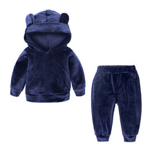 Load image into Gallery viewer, 1-6 Years Children Clothing Girl Outfit Warm Velvet Hooded Long Sleeve Tops+Pants For Spring Autumn