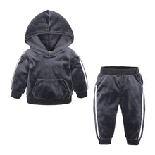 Load image into Gallery viewer, 1-6 Years Children Clothing Girl Outfit Warm Velvet Hooded Long Sleeve Tops+Pants For Spring Autumn