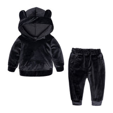 Load image into Gallery viewer, 1-6 Years Children Clothing Girl Outfit Warm Velvet Hooded Long Sleeve Tops+Pants For Spring Autumn