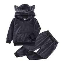 Load image into Gallery viewer, 1-6 Years Children Clothing Girl Outfit Warm Velvet Hooded Long Sleeve Tops+Pants For Spring Autumn
