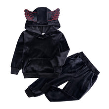 Load image into Gallery viewer, 1-6 Years Children Clothing Girl Outfit Warm Velvet Hooded Long Sleeve Tops+Pants For Spring Autumn