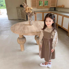 Load image into Gallery viewer, Autumn New Girls Clothing Sets Elegant Floral Palace Top With Suspender Dresses 2 Pieces Sets Children Cotton Outfits