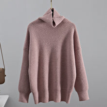 Load image into Gallery viewer, MASTGOU Basic Turtleneck Women Sweaters Oversized Cashmere Pullover Sweater Korean Fashion Knitted Ribbed Jumper Top Long Sleeve
