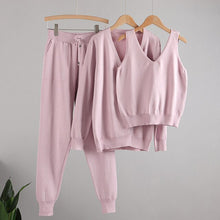 Load image into Gallery viewer, MASTGOU 3 Pieces Jogging Harem Pants Sets Long Sleeve Open Cardigan Sweater Sexy Crop Top Autumn Winter Womens Tracksuits Outfit
