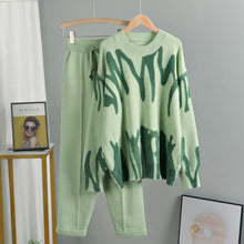 Load image into Gallery viewer, MASTGOU Cashmere Women Sweater Tracksuits Tie Dye Knit Two Pieces Pencil Pants Sets Oversized Loose Sweaters Suits Clothing