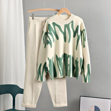 Load image into Gallery viewer, GIGOGOU Tie Dye Winter Knit Two Piece Set Women Harem Pant Suits Oversized Loose Sweaters Jogging Knitted Tracksuit Outfits