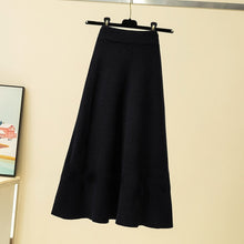 Load image into Gallery viewer, Plus Size Women Winter Patchwork Long Sleeve Knitted Tops + Asymmetric Skirt 2 Piece Suit Female Party Elegant 4XL Two Piece Set