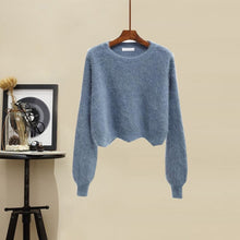 Load image into Gallery viewer, Plus Size Women Winter Patchwork Long Sleeve Knitted Tops + Asymmetric Skirt 2 Piece Suit Female Party Elegant 4XL Two Piece Set