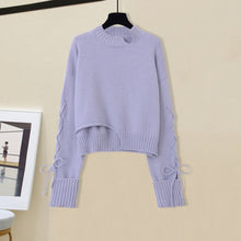 Load image into Gallery viewer, Plus Size Women Winter Patchwork Long Sleeve Knitted Tops + Asymmetric Skirt 2 Piece Suit Female Party Elegant 4XL Two Piece Set