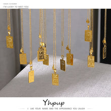 Load image into Gallery viewer, Yhpup 316 Stainless Steel 12 Constellations Necklace Square Pendant Fashion Waterproof Metal 18 Gold Collar Necklace 2021