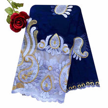 Load image into Gallery viewer, 2021 Latest African Women Scarf 100% Cotton Muslim Scarf Embroidery Splicing with Net Big Size Scarf for Shawls EC229